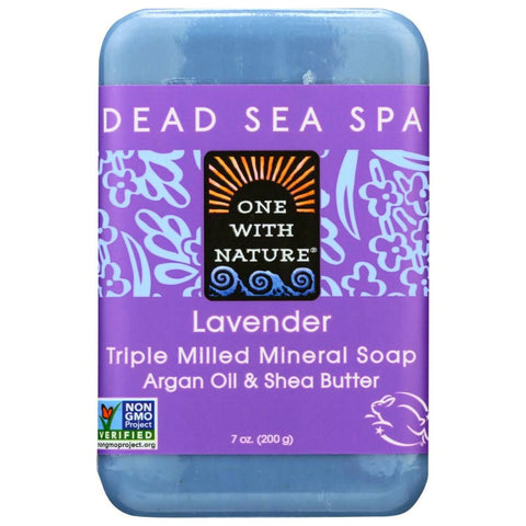 One With Nature Lavender Soap | One With Nature Soap | One With Nature Bar Soap | Dead Sea Mineral Soap One With Nature Dead Sea Minerals Soap Lavender Bar - 7 oz.