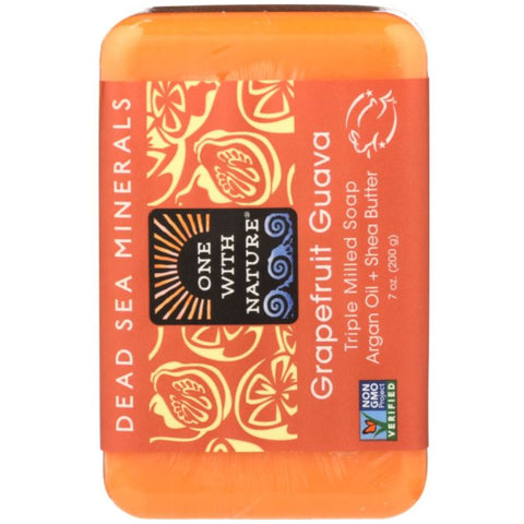 One With Nature Dead Sea Minerals Grapefruit Guava Soap Bar - 7 oz.