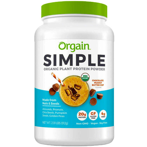 Orgain Simple Organic Plant Protein Powder Chocolate Peanut Butter Cup - 2.01 lbs