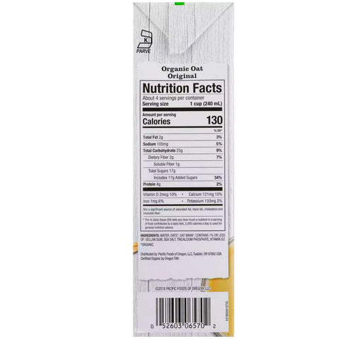 Pacific Foods Organic Oat Milk Substitute Beverage - 32 fl oz