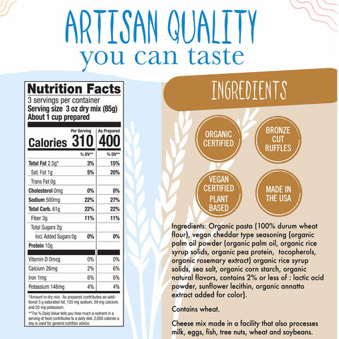Pastabilities Vegan Organic Mac'n Cheese Pasta Ruffles - 9 oz.