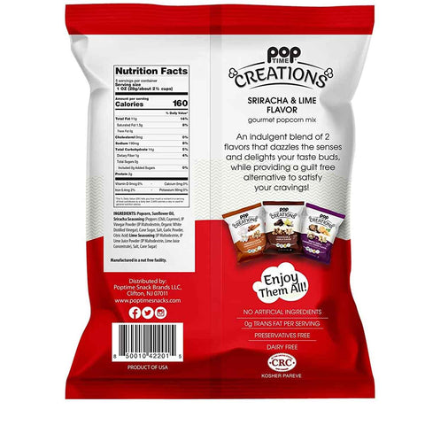 Poptime Creations Sriracha and Lime Popcorn - 5 oz.
