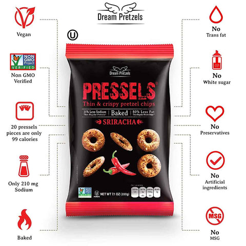 Pressels Baked Sriracha Thin & Crispy Pretzel Chips - 7.1 oz.