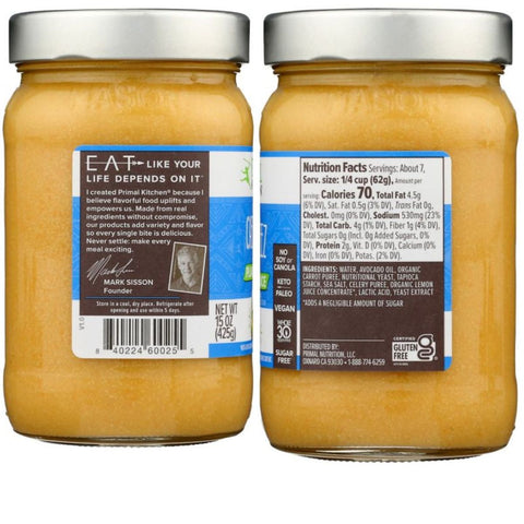 Primal Kitchen No Dairy Cheddar Cheeze Sauce - 15 oz.
