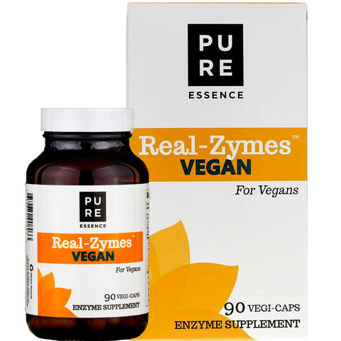 Pure Essence Real-Zymes Vegan Digestive Enzymes - 90 Capsules