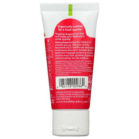 Radius Organic Toothpaste Dragon Fruit - 0.8 oz.