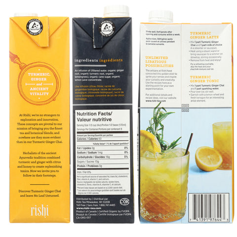 Rishi Organic Turmeric Ginger Chai Concentrate - 32 oz.