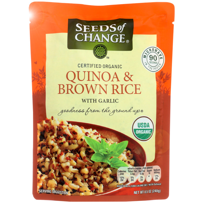 Seeds of Change Quinoa Orgánica y Arroz Integral con Ajo (8.5 oz., 6 ct.)