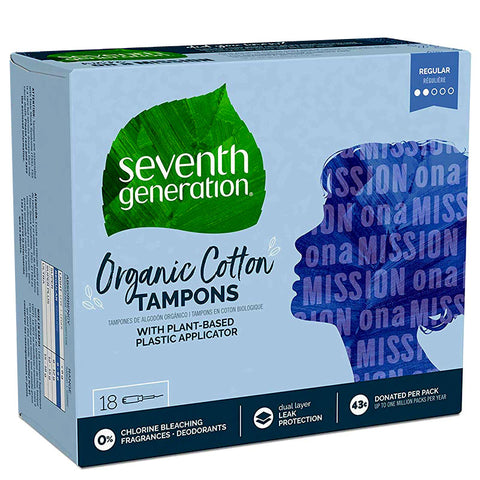 Seventh Generation Organic Cotton Tampons Regular - 18 ct.