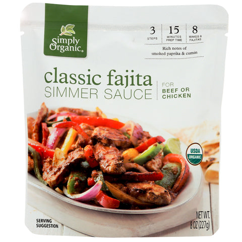 Simply Organic Classic Fajita Simmer Sauce - 8 oz. | Vegan Black Market