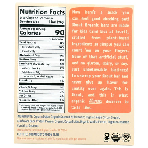 Skout Organic Kids Snack Bars French Toast - 6 ct/0.85oz.