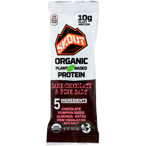 Skout Organic Plant Based Dark Chocolate Pink Salt Protein Bar - 1.9 oz.