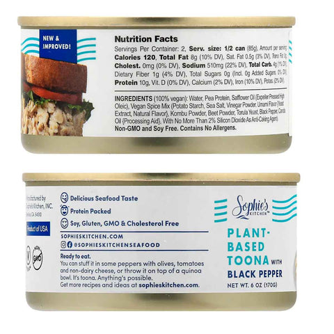 Sophie's Kitchen Plant-Based Toona with Black Pepper - 6 oz.