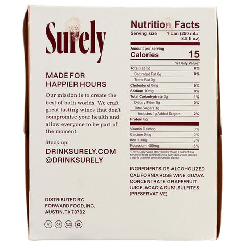 Surely Non Alcoholic Sparkling Rosé Cans- 4pk/8.5fl oz.