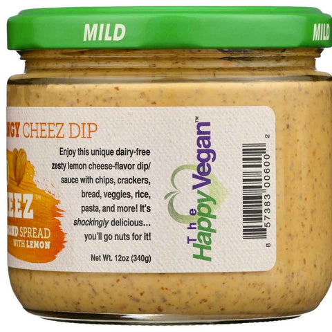 The Happy Vegan Notcho Nocheez Almond Spread With Lemon Tangy Cheez Dip Mild - 12 oz.