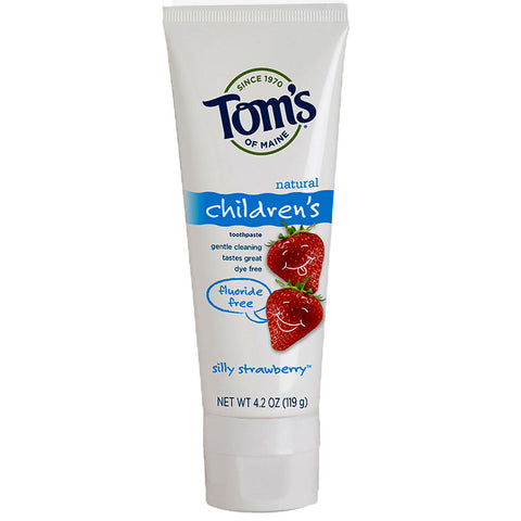 Tom's of Maine Silly Strawberry Fluoride Free Natural Children's Toothpaste - 4.2 oz | Vegan Black Market