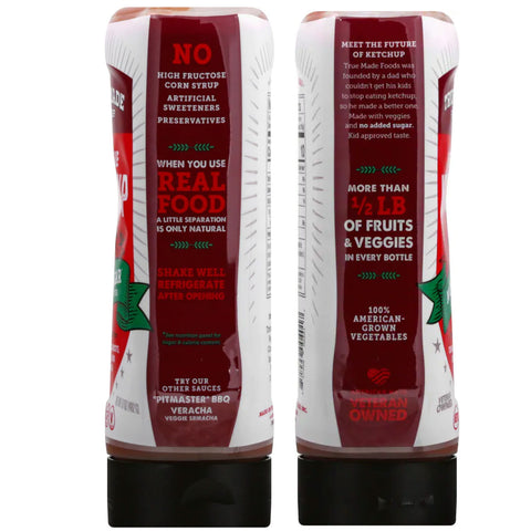True Made Foods Veggie Ketchup No Sugar - 17 oz
