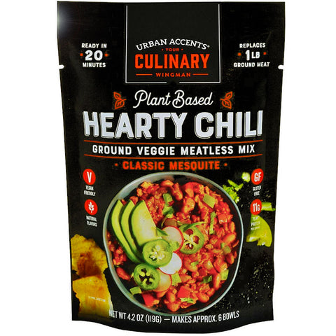 Urban Accents Meatless Hearty Chili Ground Veggie Mix Classic Mesquite - 4.2 oz.