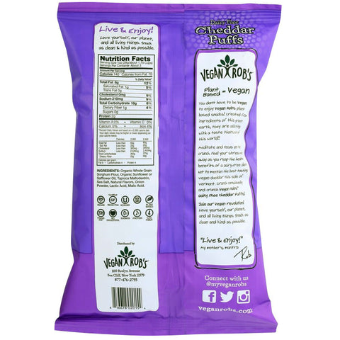 Vegan Rob's Cheddar Puffs Snacks - 3.5 oz.