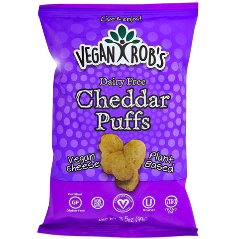 Vegan Rob's Cheddar Puffs Snacks - 3.5 oz | Vegan Robs | Vegan Black Market