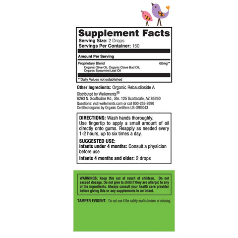Wellements Organic Baby Tooth Oil - .5 Oz