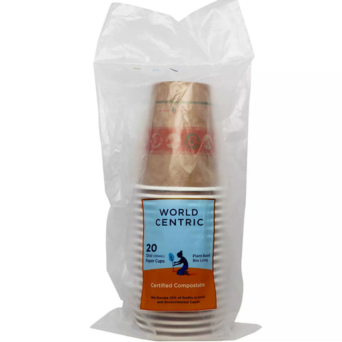 World Centric 12 oz. Compostable Hot Drink Paper Cups- 20 ct.