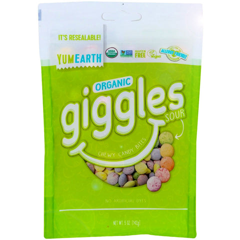 Organic Giggles Sour Chewy Candy Bites | YumEarth | Yumearth Giggles Sour | Healthy Snack