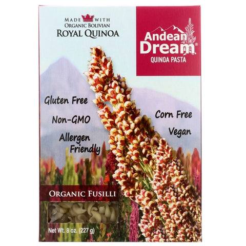 Fusilli Andean Pasta | Andean Dream Pasta | Andean Quinoa Pasta | Andean Pasta Andean Dream Qunioa Pasta Organic Fusilli - 8 oz.