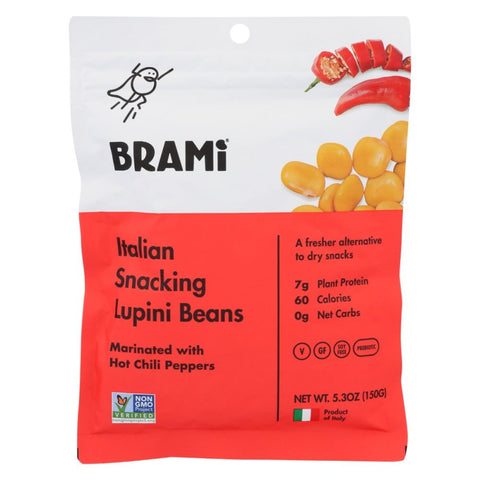Brami Italian Snacking Lupini Beans Hot Chili Peppers - 5.3 oz | Brami | Vegan Black Market