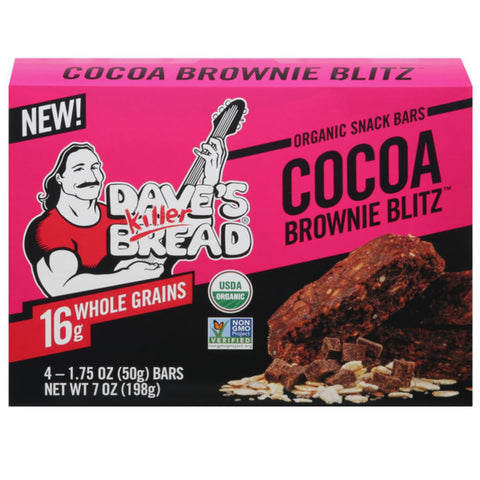 Dave's Killer Bread Organic Snack Bars Cocoa Brownie Blitz - 7 oz./4ct. Dave's Killer Bread Snack Bars | Cocoa Brownie Blitz | Dave's Killer Bread Snacks
