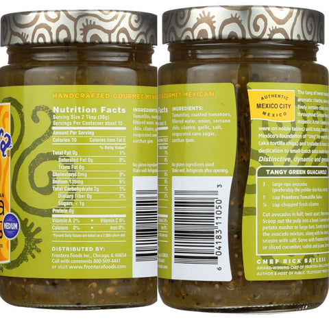 Frontera Gourmet Mexican Roasted Serrano Cilantro Tomatillo Salsa - 16 oz.