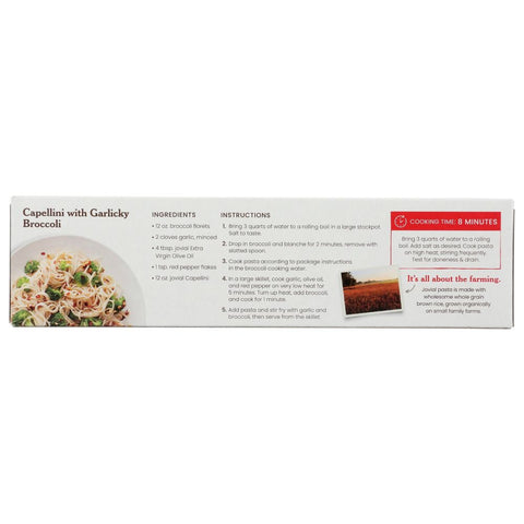 Jovial Gluten Free Capellini Organic Brown Rice Pasta - 12 oz