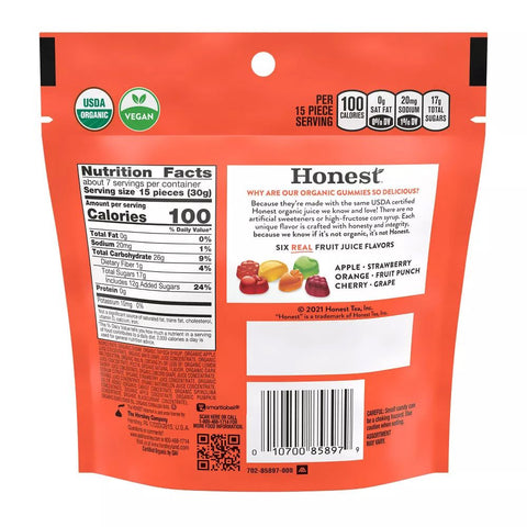 Honest Organic Gummies Mixed Fruit Flavor - 7 oz