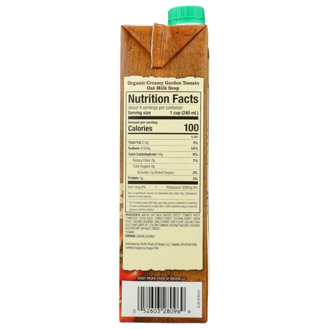 Pacific Goods Organic Creamy Oat Milk Garden Tomato Soup - 32 oz