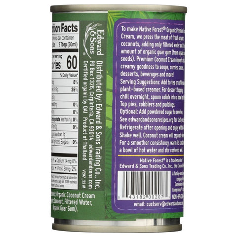 Native Forest Organic Coconut Cream Unsweetened Premium - 5.4 oz