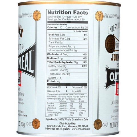 McCann Steel Cut Irish Oatmeal - 28 oz