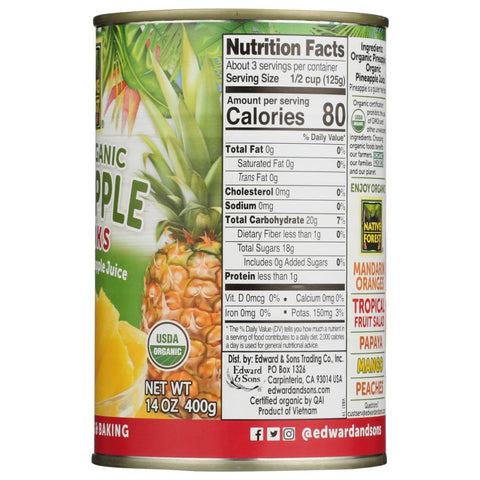 Native Forest Organic Pineapple Chunks -14 oz
