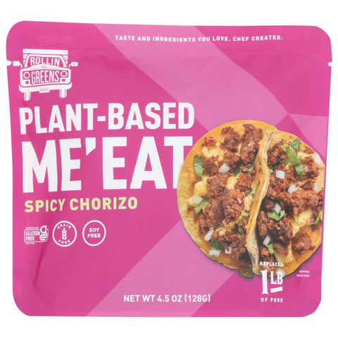 RollinGreens Plant Based Meeat Spicy Chorizo - 4.5 oz | RollinGreens | Vegan Black Market
