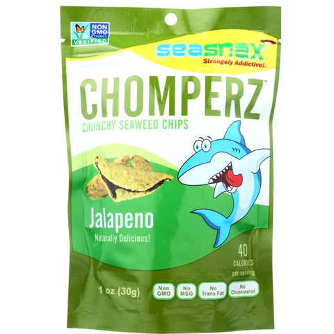Chomperz Seaweed Chips Jalapeno | Sea Snax | Sea Snax Chomperz | Chomperz Sea Snax Chomperz Crunchy Seaweed Chips Jalapeño - 1 oz.
