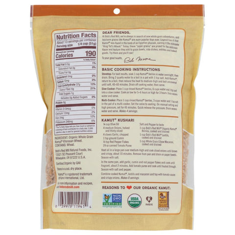 Bob's Red Mill Organic Kamut Khorasan Wheat - 24 oz
