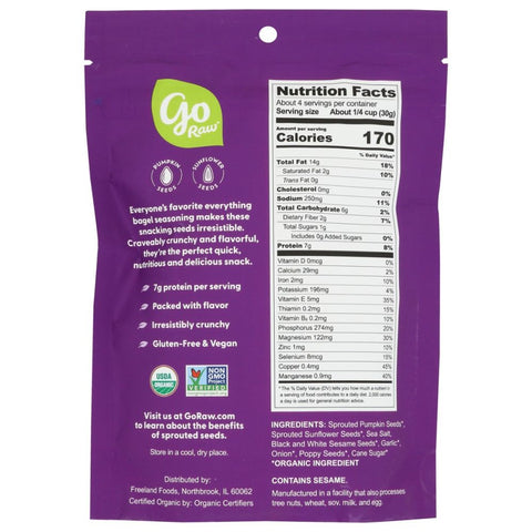 Go Raw Organic Sprouted Snacking Seeds Everything Bagel - 4 oz