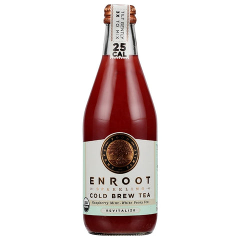 Enroot Tea Sparking Cold Brew Tea Raspberry Mint White Peony Tea - 12 fl oz