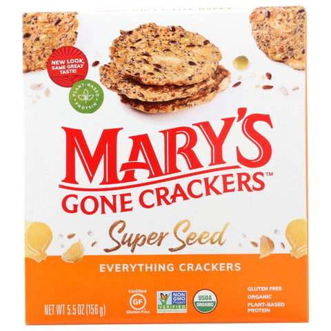 Marys Gone Crackers Super Seed Everything Crackers - 5.5 oz | Healthy Snacks | Vegan Black Market