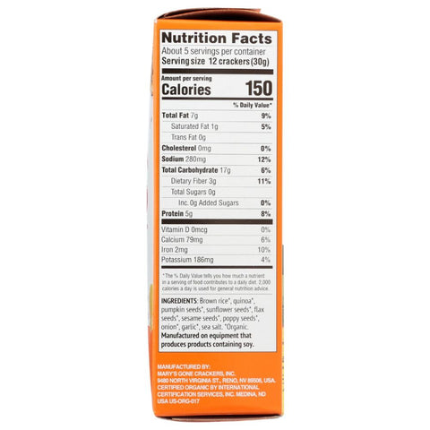 Mary's Gone Crackers Super Seed Everything Crackers - 5.5 oz