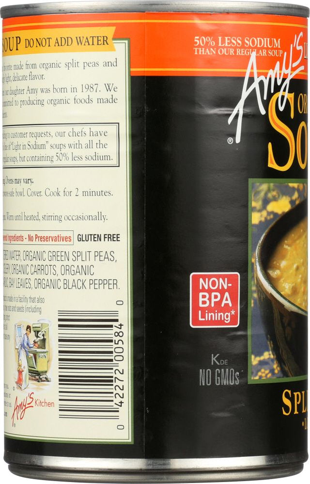 Amy's Organic Soups Low Fat Split Pea 14.1 oz. Vegan Black Market