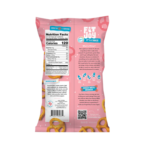 FitJoy Vegan White Cheddar Pretzel Twists - 4.5 oz.