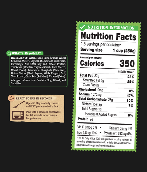 UNMEAT Beef Stroganoff with Pasta, 15 oz