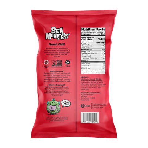 Sea Monsters Seaweed Puff Sweet Chili - 3.5 oz