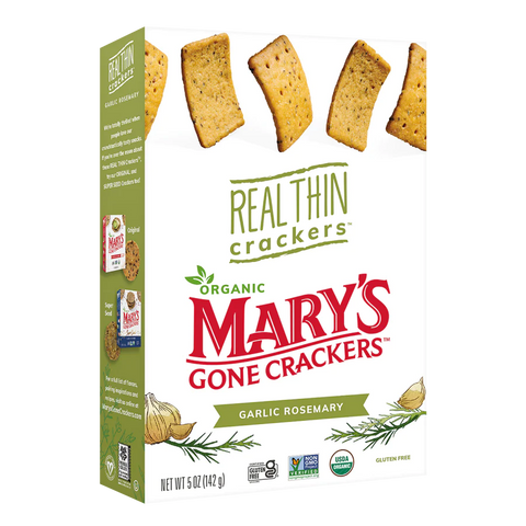 Mary's Gone Crackers Garlic Rosemary Organic Real Thin Crackers - 5 oz | Vegan Black Market