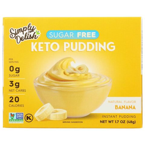 Simply Delish Keto Pudding Banana Sugar Free - 1.7 oz | Vegan Pudding | Vegan Black Market